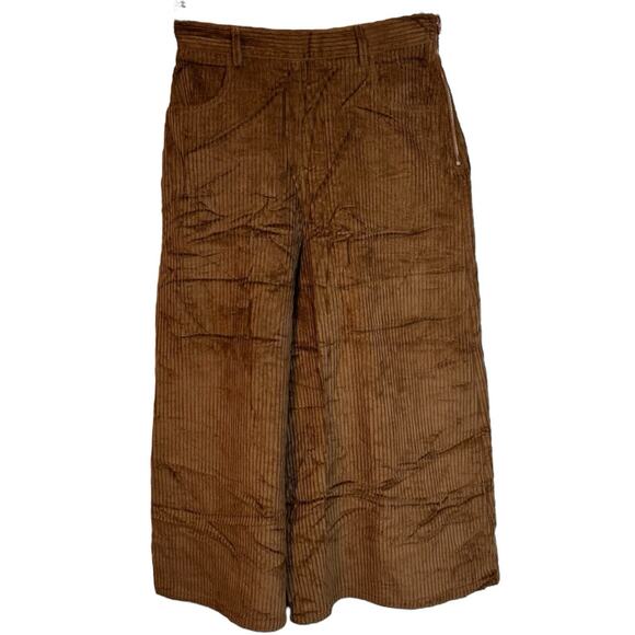 Chloe Pants - See By Chloe Brown Corduroy Gaucho Wide Leg Crop Palazzo Pants Size 36 -US 4